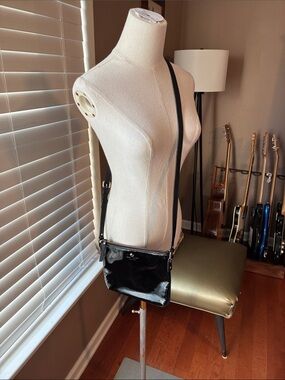 Kate Spade Black Patent small shiny Crossbody Bag
